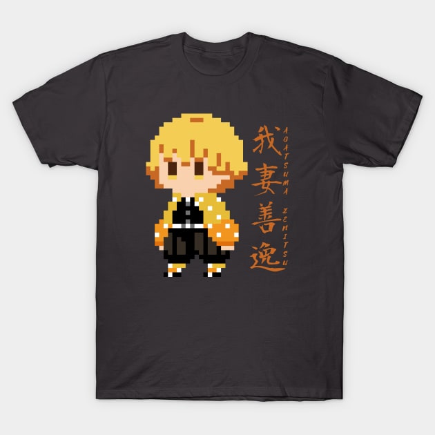 Agatsuma Zenitsu (Pixel Art) T-Shirt by MilotheCorgi